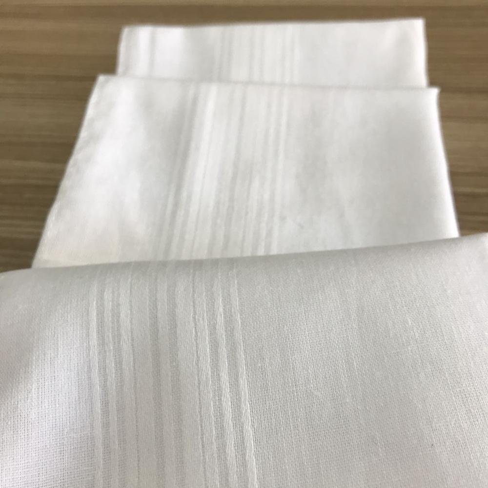 Customized Size 100% Cotton Pocket Hankie /men's Handkerchiefs With High Quality Satin Cotton Full White Handkerchief