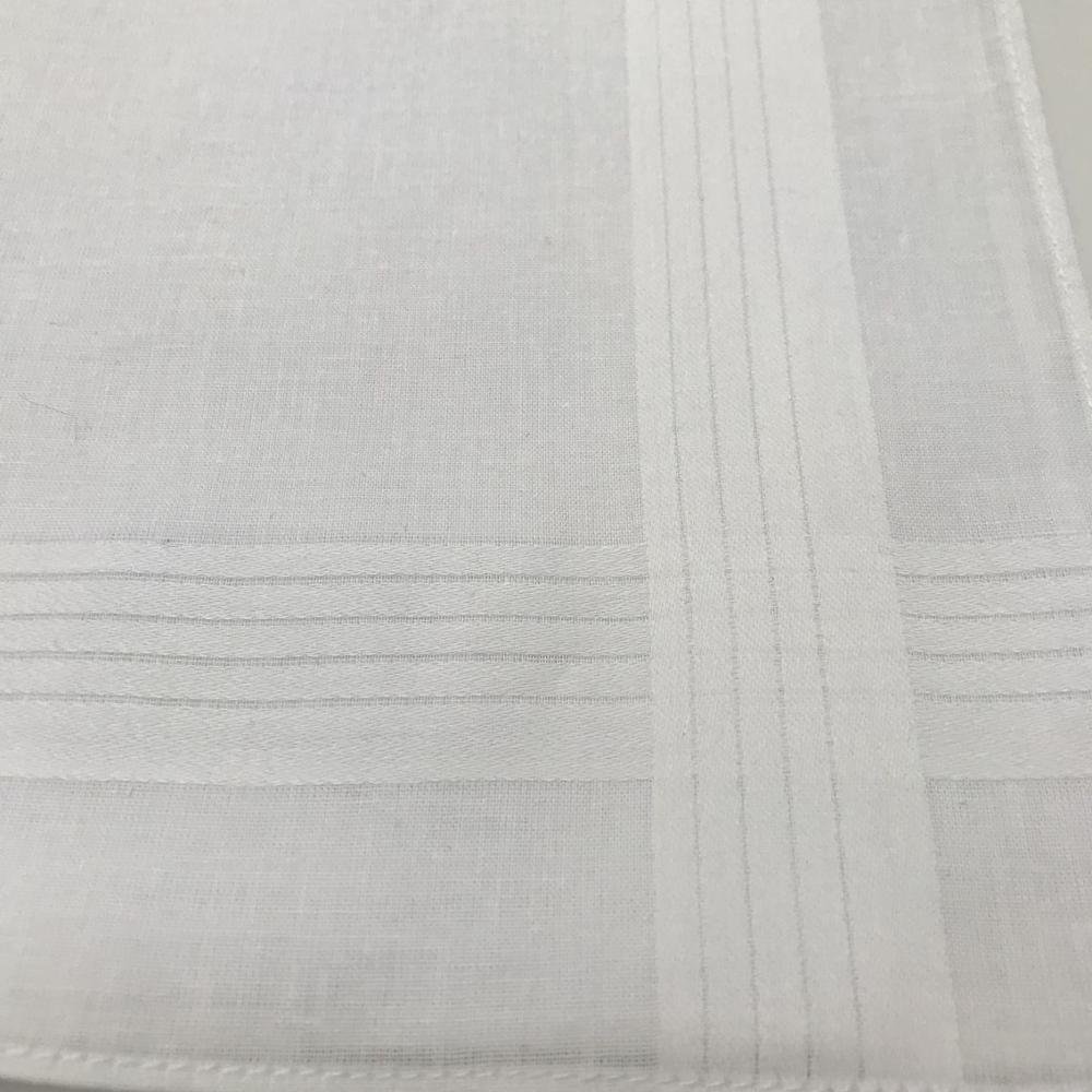 Customized Size 100% Cotton Pocket Hankie /men's Handkerchiefs With High Quality Satin Cotton Full White Handkerchief