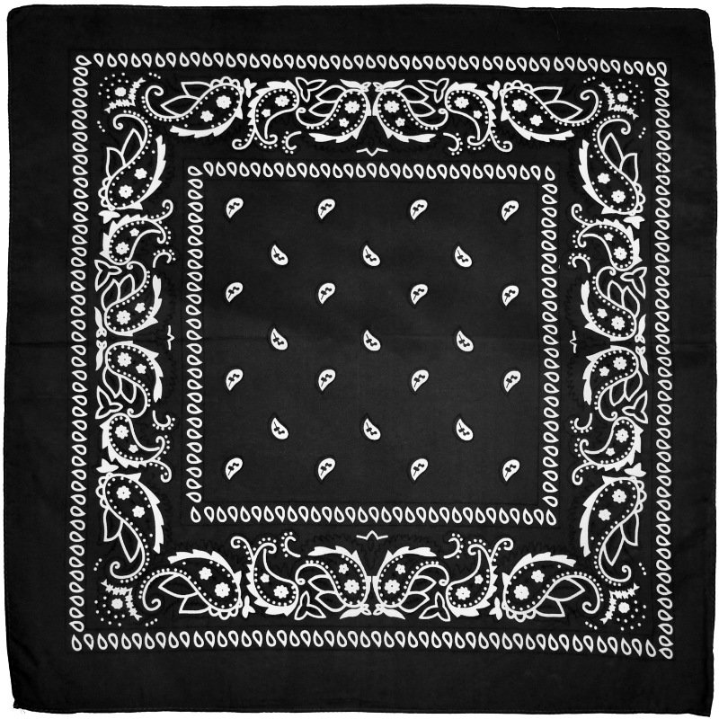 Wholesale Customized Heat Transfer logo Paisley Pattern Handkerchief Printing Bandana Polyester Square Bandana