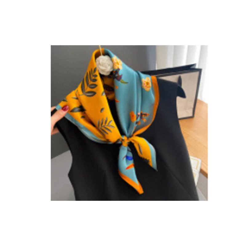 Diamond WJ1026-368 Shaped Silk Scarf 68X68 Women Wholesale New Stylish Elegant Small Square Scarf