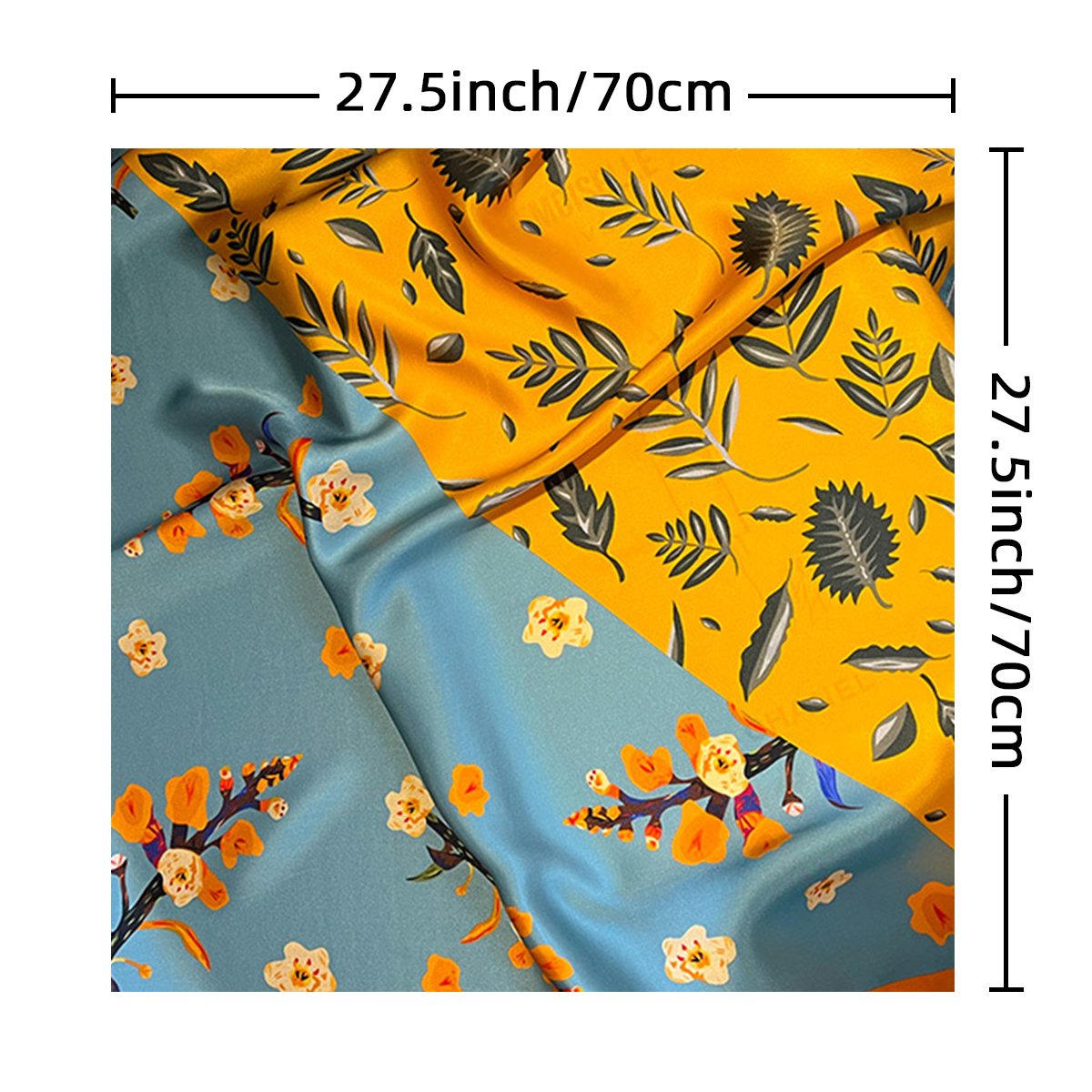 Diamond WJ1026-368 Shaped Silk Scarf 68X68 Women Wholesale New Stylish Elegant Small Square Scarf