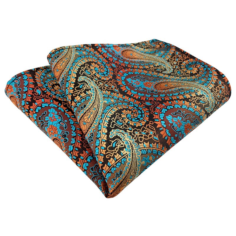 Wholesale Custom Pocket Square Print Classic Vintage Floral Paisley Cotton Handkerchief For Women