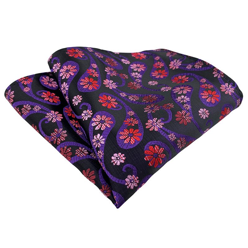 Wholesale Custom Pocket Square Print Classic Vintage Floral Paisley Cotton Handkerchief For Women