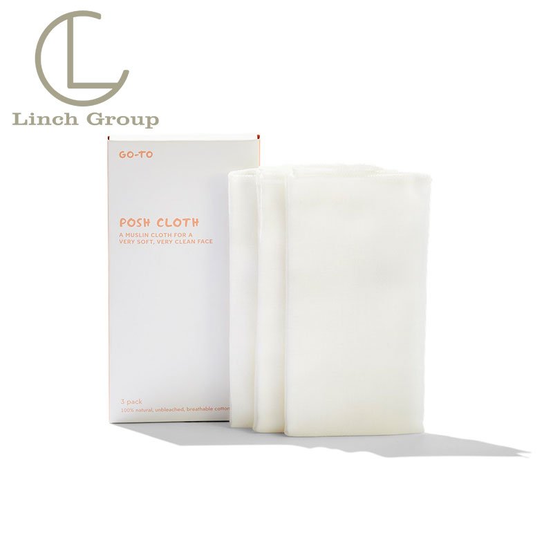 LC DMC022 Cotton Gauze Muslin Face Towel Wash Cloth Handkerchiefs 100% Cotton Pure Cleaning Cloth