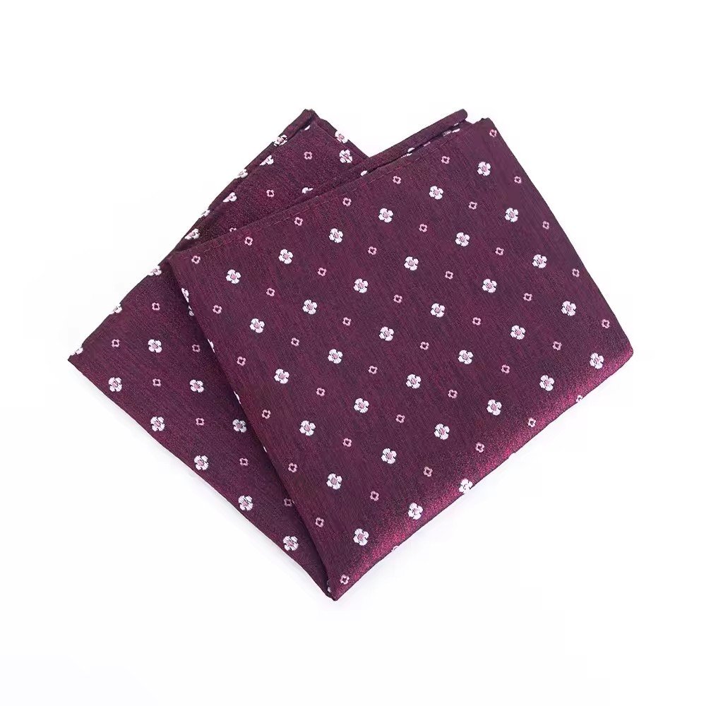 factory customized wholesale fashion high quality red dot twill pocket square handkerchief for man woman evening party