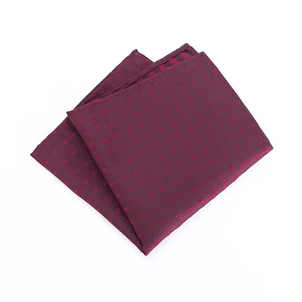 factory customized wholesale fashion high quality red dot twill pocket square handkerchief for man woman evening party