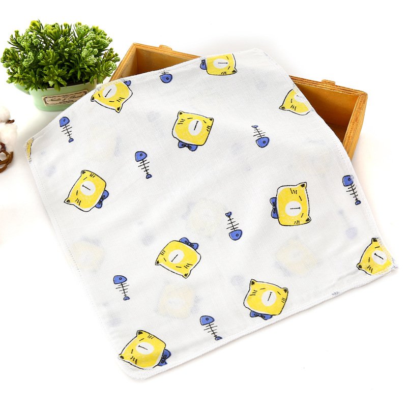 Combed Cotton Four Layer Gauze Thin Square Towel Gauze Children's Saliva Towel Newborn Handkerchief Small Square Towel