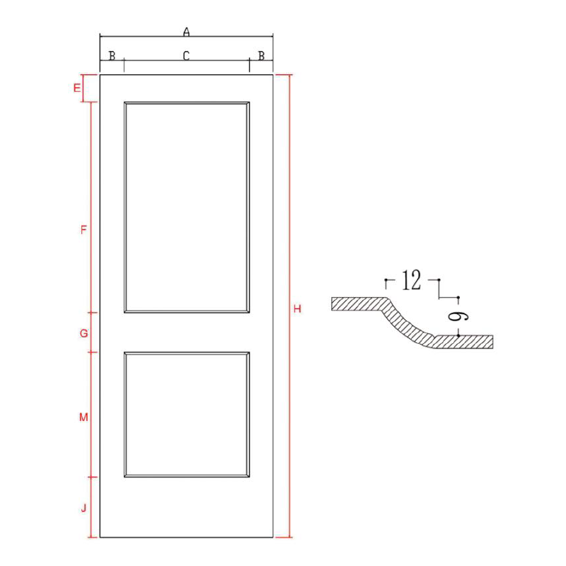 Modern 96\" x 36\" MDF Molded Composite Panel Door White Primer Finished Wooden Material custom interior door