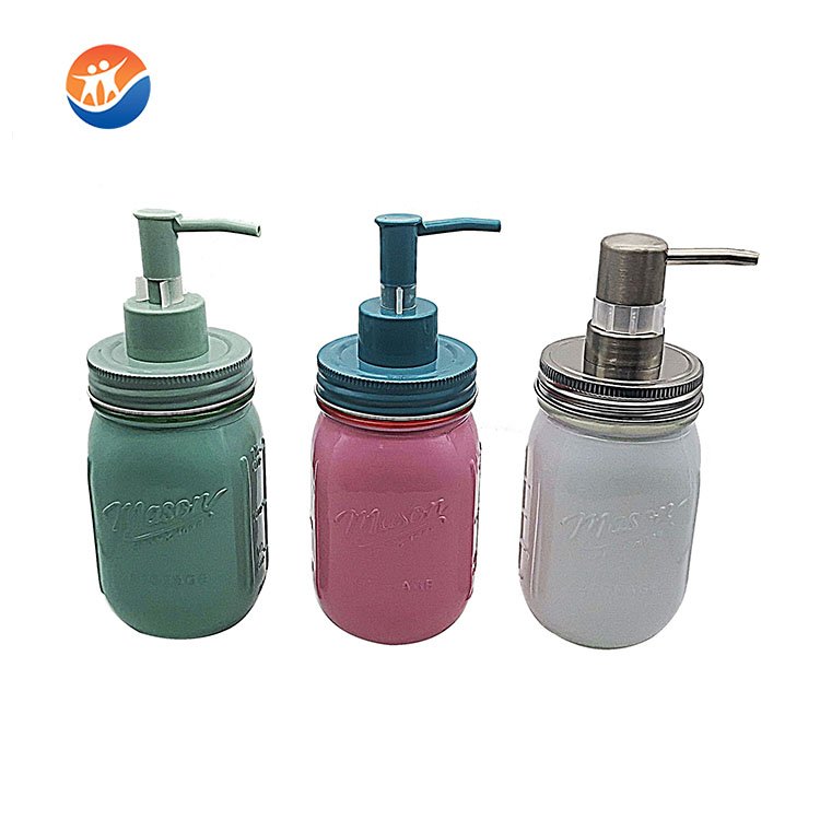 hand metal/plastic soap lotion pump 500ml glass bottle mason jar
