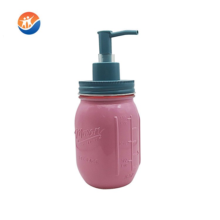 hand metal/plastic soap lotion pump 500ml glass bottle mason jar