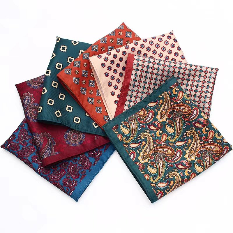 Off-the-stock Men's Polyester Suit Dress Multicolor Handkerchief Geometry Pocket Square For Men