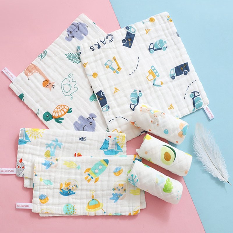 Cotton square Face washing cloth 6layer 10x10'' Organic Bamboo Cotton Muslin facial Muslin Face Cloth