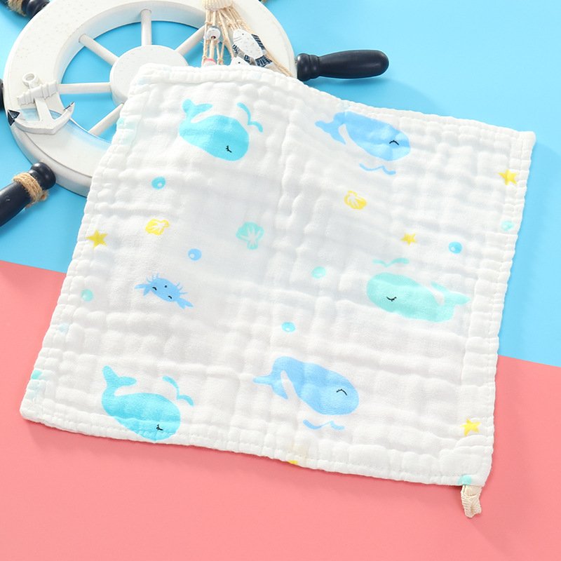 Cotton square Face washing cloth 6layer 10x10'' Organic Bamboo Cotton Muslin facial Muslin Face Cloth