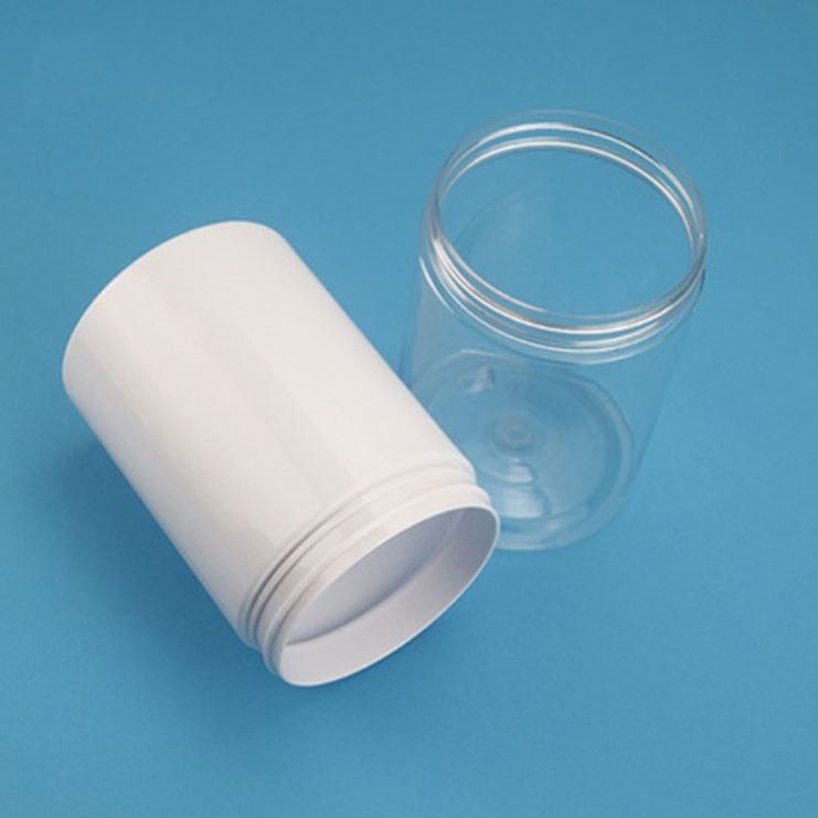 White Screw Cover Pet Plastic Cream Jar Empty White Round Shaped Plastic Jar