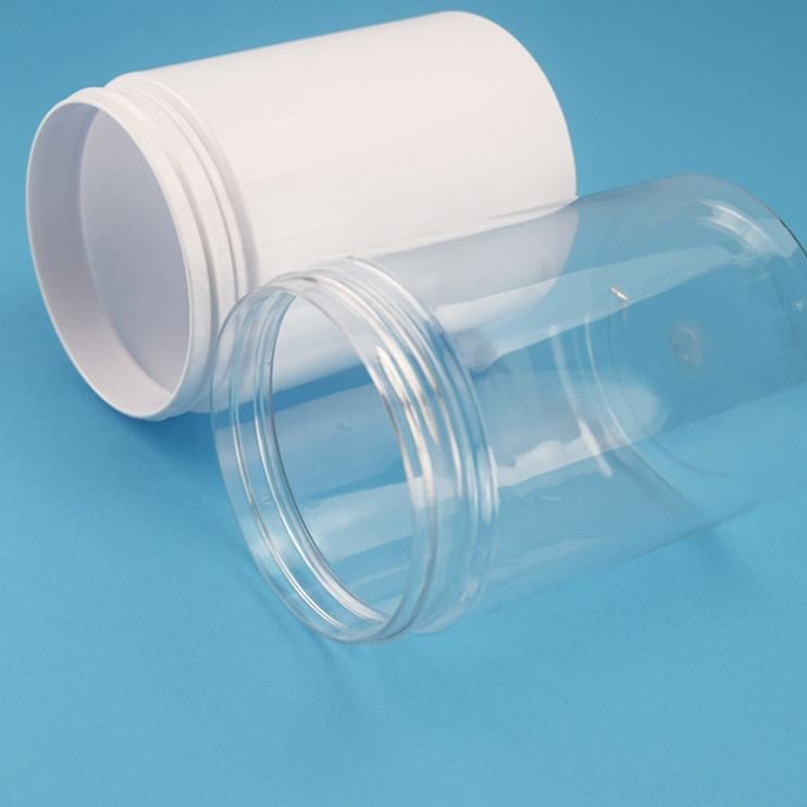 White Screw Cover Pet Plastic Cream Jar Empty White Round Shaped Plastic Jar