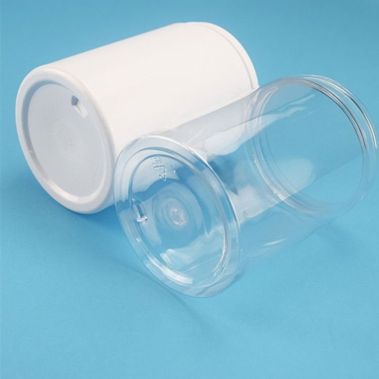 White Screw Cover Pet Plastic Cream Jar Empty White Round Shaped Plastic Jar