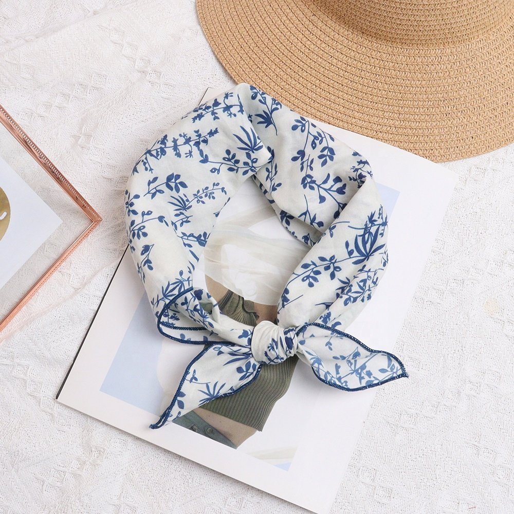 Cheaper Price Print Square Scarves handkerchief cotton high quality Custom Bandana Cotton Scarf For Fashion Women