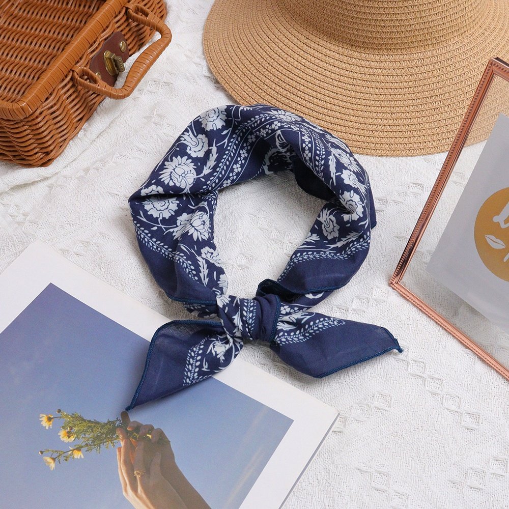 Cheaper Price Print Square Scarves handkerchief cotton high quality Custom Bandana Cotton Scarf For Fashion Women