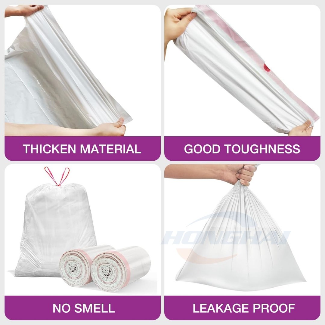 Wholesale 13 Gallon Trash Bags,30L Drawstring Garbage Bags, Plastic Can liners,Super Strong and Leak Proof,Scent Free60X70cm