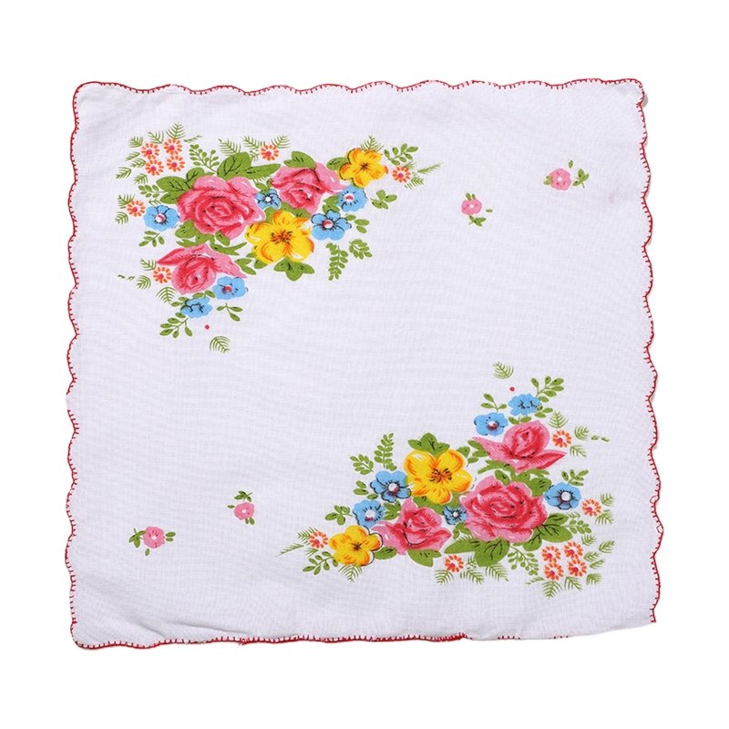 12Pcs Cotton Handkerchiefs Pure Hankies Jacquard Striped Pocket Square Towel DIY