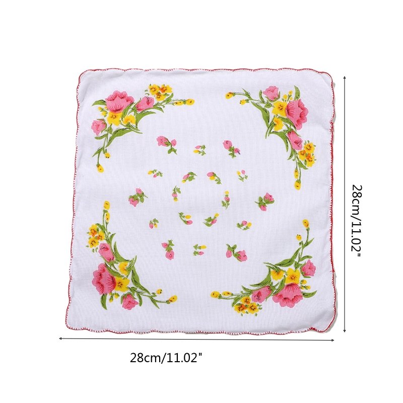 12Pcs Cotton Handkerchiefs Pure Hankies Jacquard Striped Pocket Square Towel DIY