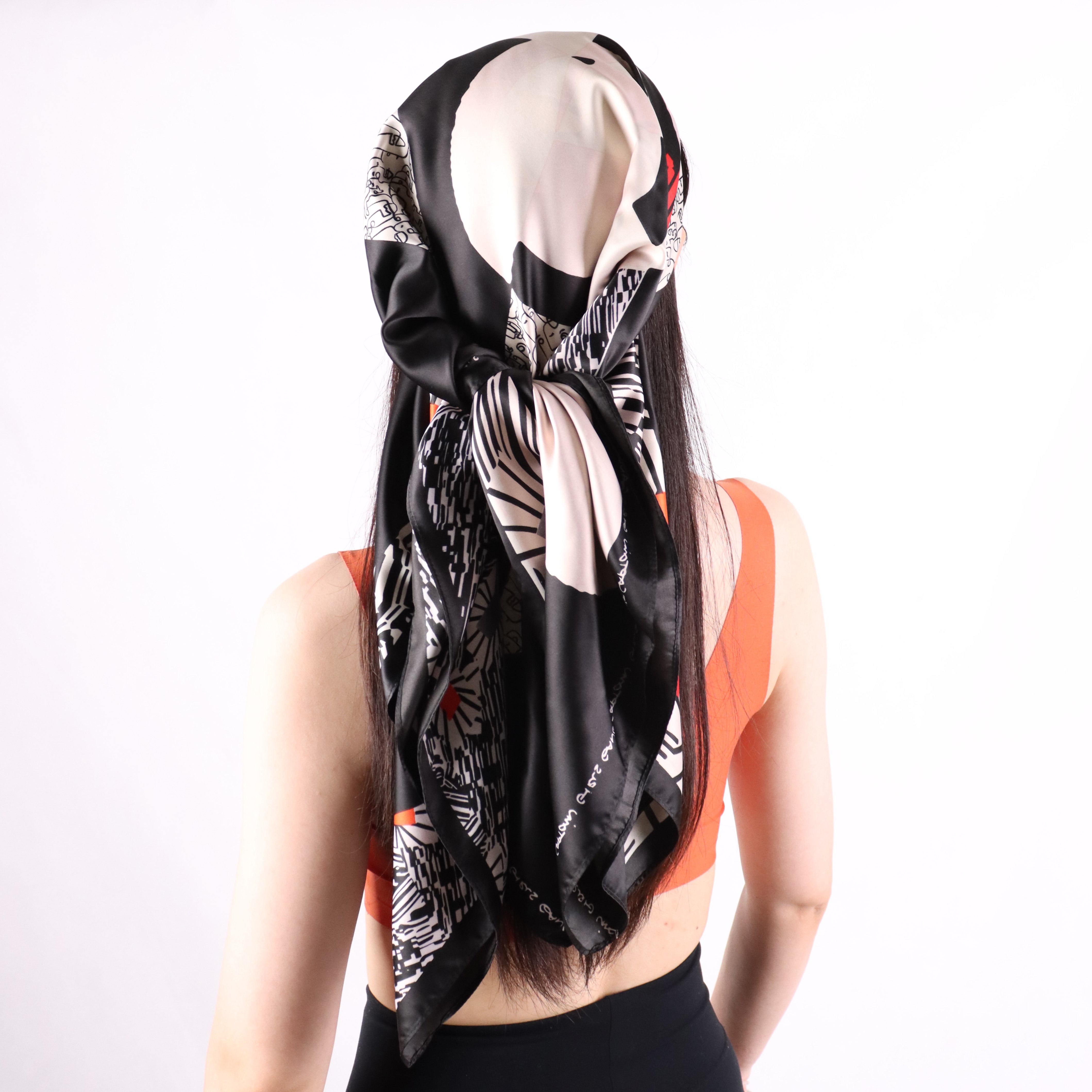 Satin Head Scarves Square Silk Feeling Hair Scarf 90*90cm Handkerchief for Women Headscarf for Women Silk Hair Bandanas