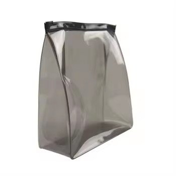 Wholesale custom printed PVC pouch fold up travel pvc storage bags transparent clear EVA travel cosmetic zipper stand up bag