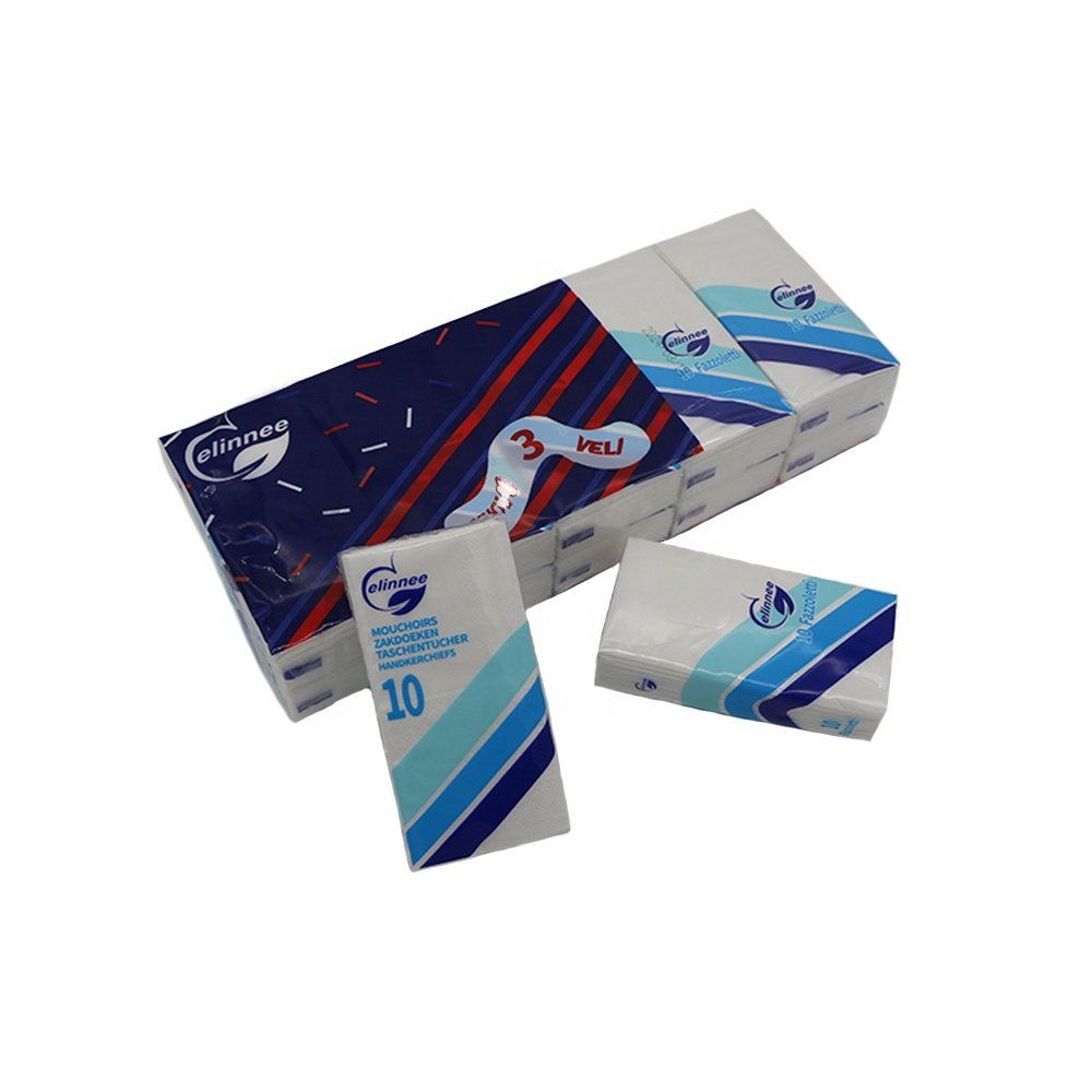 3ply Mini Pack Tissue Paper Soft Good Price Facial Tissue 3 Ply Sheet Virgin Wood Pulp Handkerchief Pocket Tissue