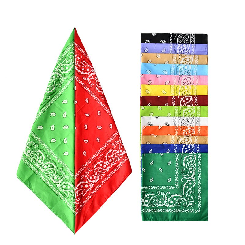 Wholesale Assorted Bandanas Polyester Novelty Double Sided Print Paisley Cowboy Bandana Party Favor Scarf Headband Handkerchiefs