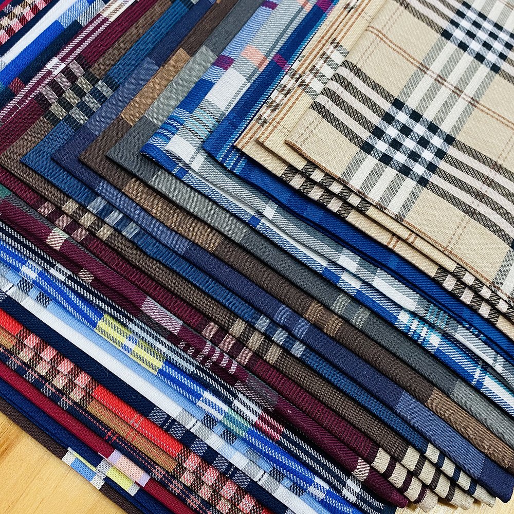 FUBU New Style Popular Stripe Handkerchief Weave Dye Yarn Cotton Pocket Square 43CM 100% Pure Cotton Fabric