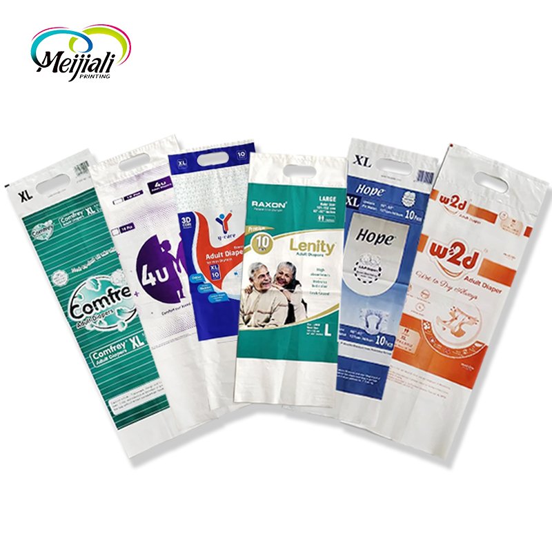 Custom Cotton Tissue Towel Disposable Pet Pads Adult Baby Diapers Pants Composite LDPE Flexible Empty Plastic Packaging Bags
