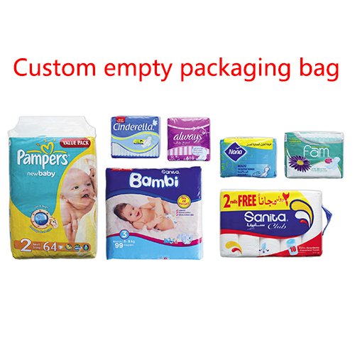 Custom Cotton Tissue Towel Disposable Pet Pads Adult Baby Diapers Pants Composite LDPE Flexible Empty Plastic Packaging Bags