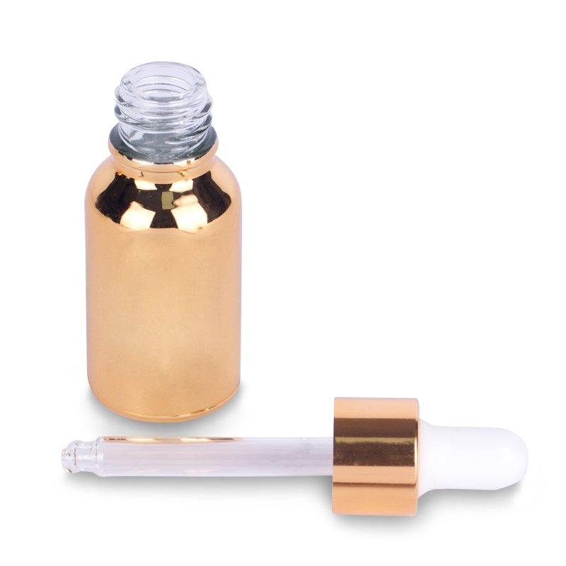 Electroplated golden oil bottle, serum bottle