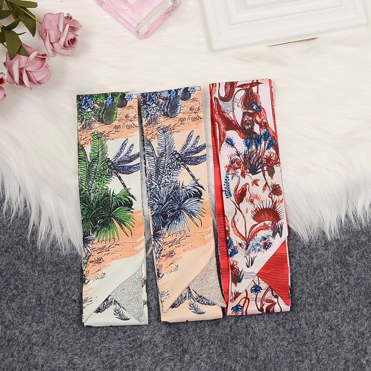 Luxury Women Sharp-angled Scarf Coconut Palm Prints Long Handkerchief Bag Wraps Scarves Shawl