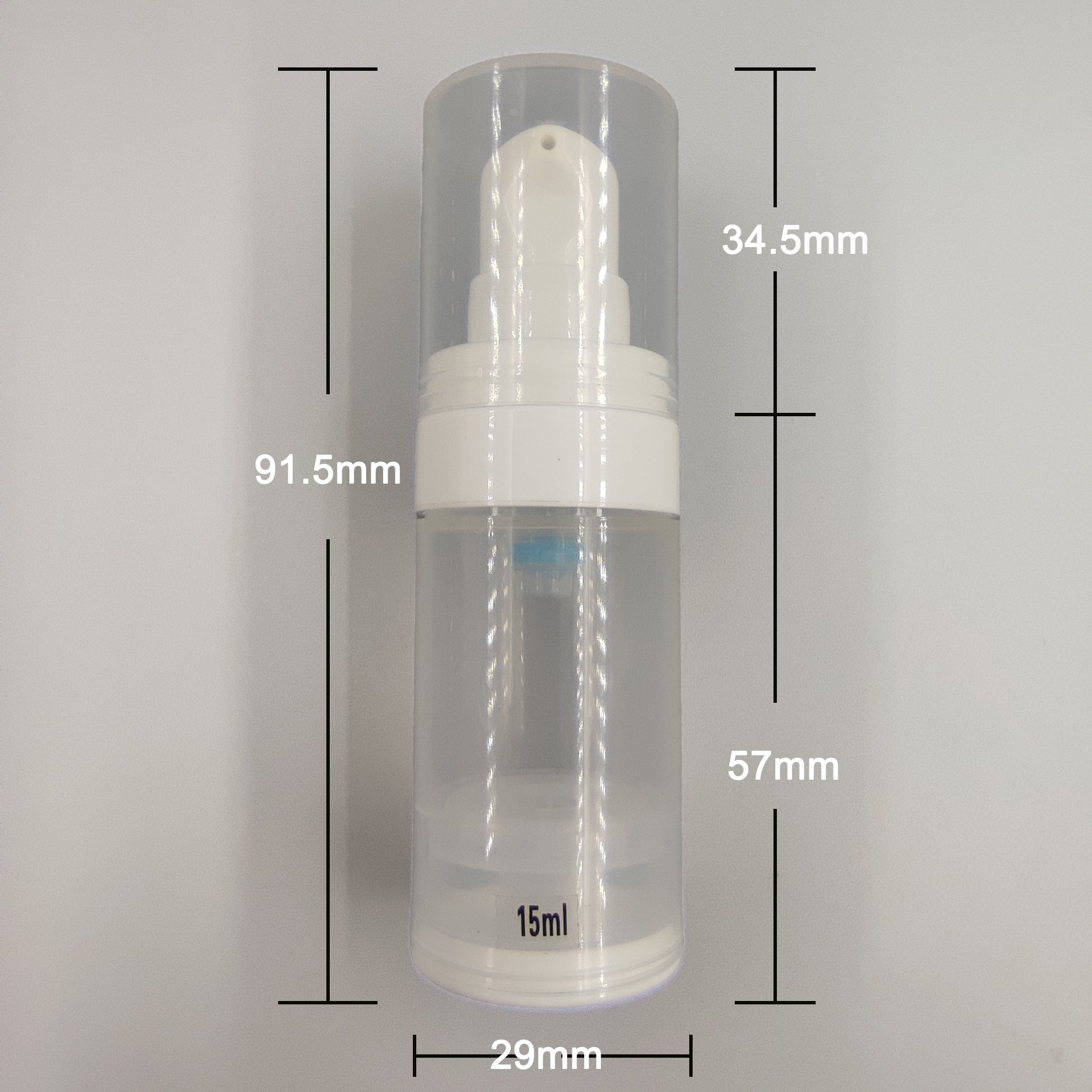 5ml,10ml,12ml,15ml enpty airless pump bottle plastic profession manufacture customized factory