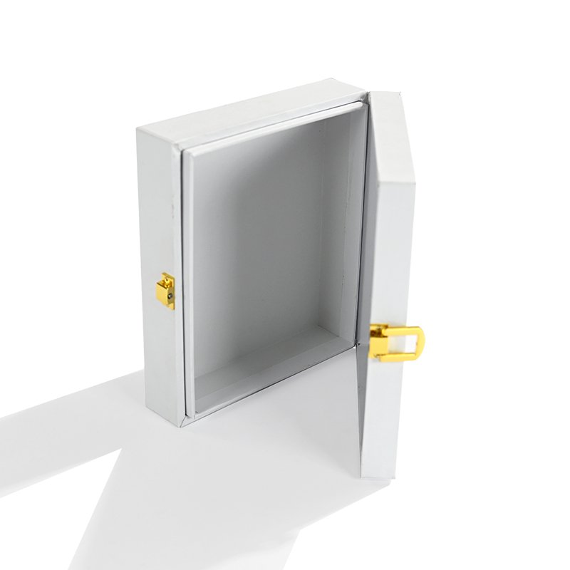 Recyclable Boite Cadeau Nbcu Custom Logo Size Handmade Clamshell White Cardboard Box Luxury Flip Top Box With Lock