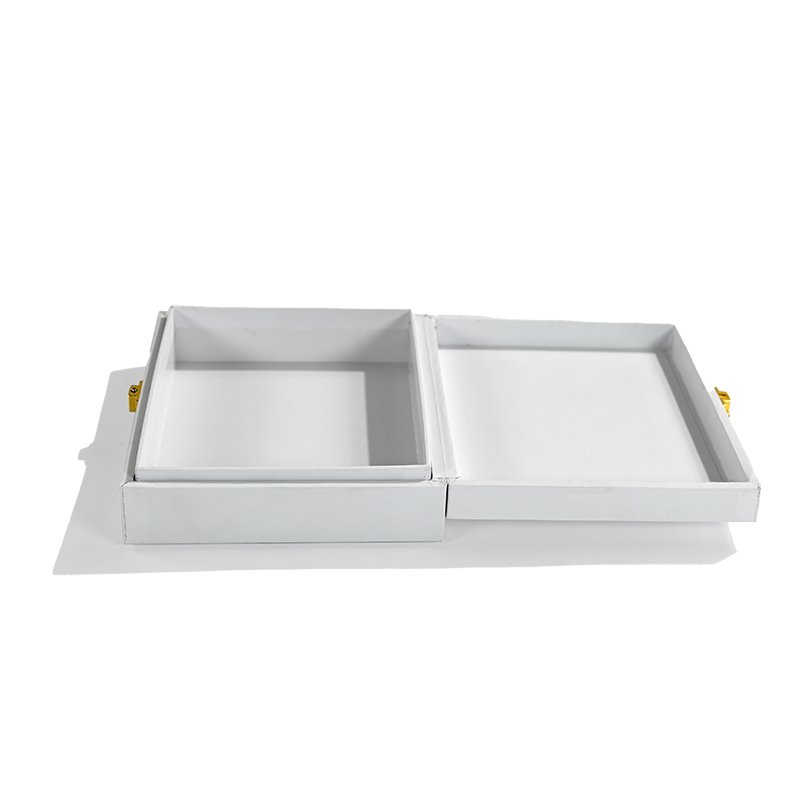 Recyclable Boite Cadeau Nbcu Custom Logo Size Handmade Clamshell White Cardboard Box Luxury Flip Top Box With Lock