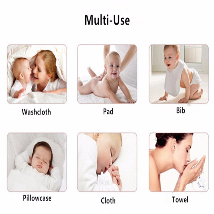 Absorbent Baby Cotton Towel Washcloths 6 Layer Burp Cloth Muslin Organic Muslin Face Cloth 5pack Baby Washcloth Set