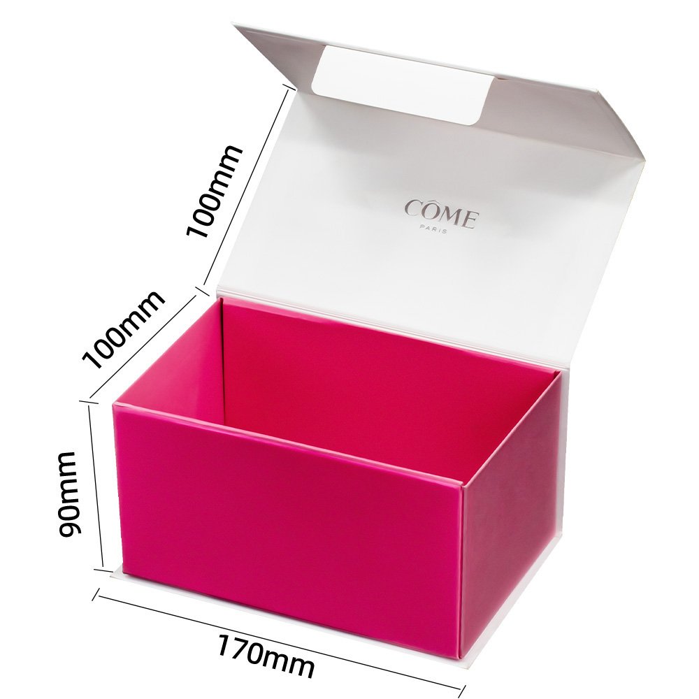 Wholesale Custom Pink for Small Business Rigid Cardboard Foldable Clothing Cosmetic Custom LOGO Hot Stamping Process