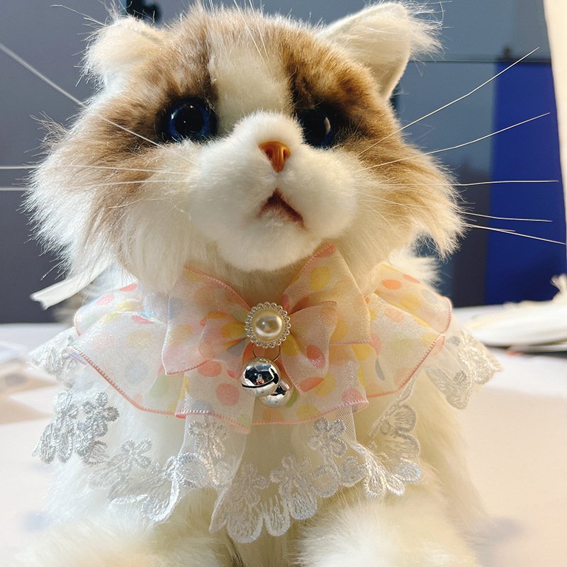 Custom Printed Small Adjustable Dog Collar Cute Soft Puppy Scarf Princess Lace Pet Handkerchief Bibs Bulk Cat Collar