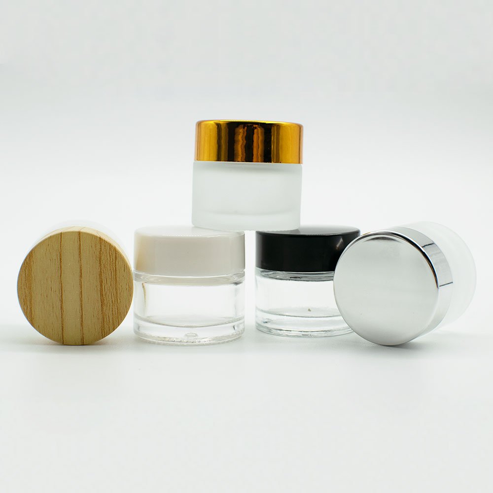 2oz 10 Gram 15ml 50ml 50g 20g Frosted Luxury Pink Rose Gold Glass Cream Jar Cosmetic Packaging For Cosmetic With Lid
