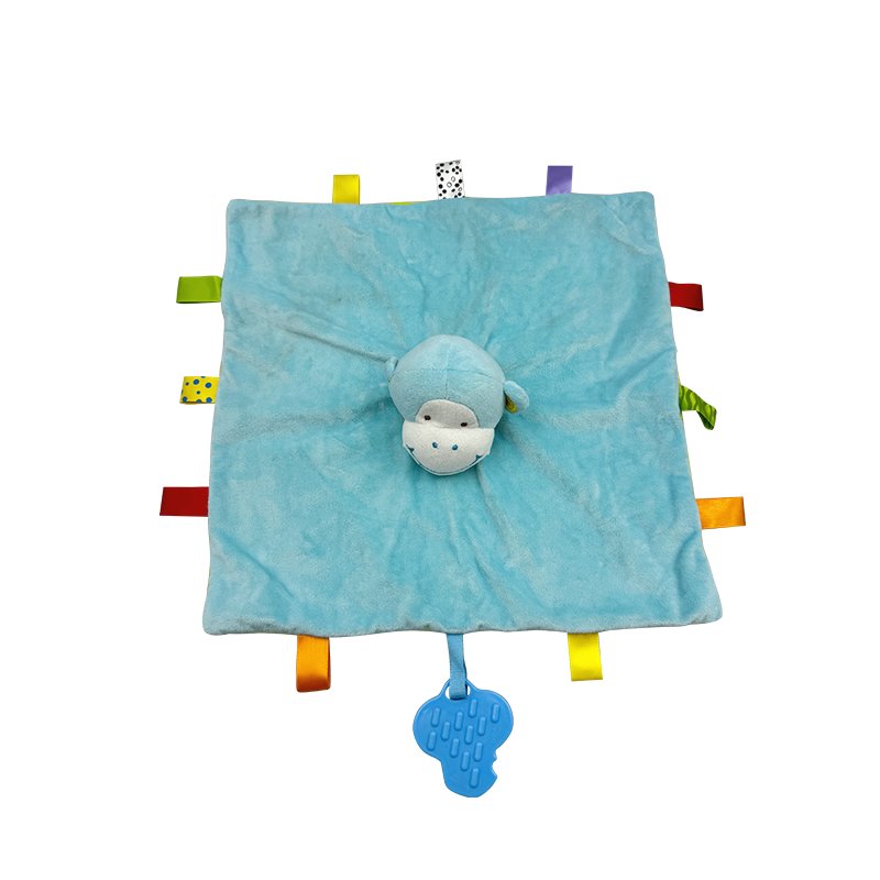 Fun Creative Soft Custom Colors Monkey Pattern Infant Grab Handkerchiefs Plush Toy For Kids Sleeping Accompaniment