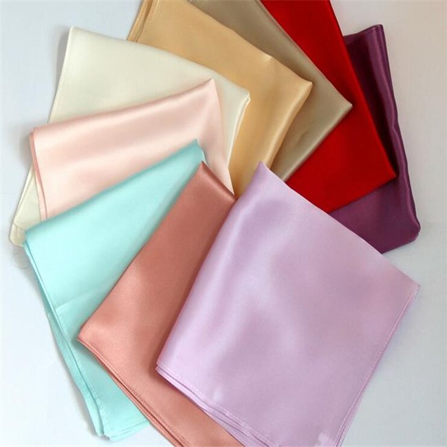 Original Trendy 100% Pure Silk Natural Safe Silk Handkerchief Plain Dyeing Holiday Elegant for Baby Home Textile Trip