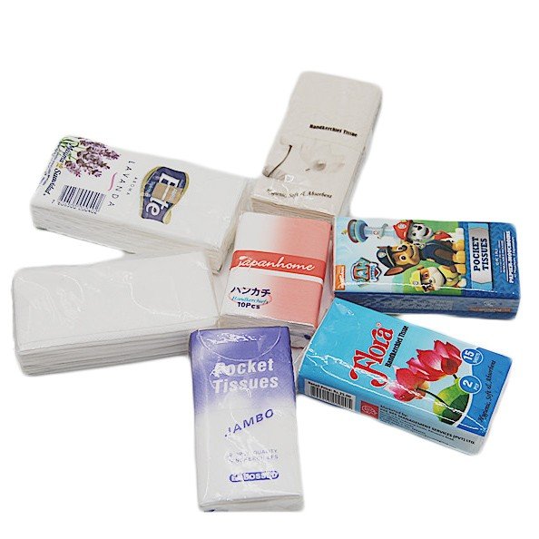 Basic Ultra soft pocket pack facial tissue face tissue paper handkerchiefs for commercial places