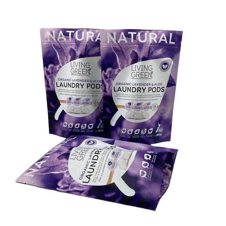 Custom Printing Plastic Laundry Detergent Bag 360g 500g Laundry Pods Packaging Recycled Doypack