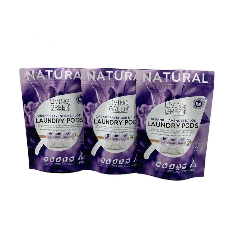 Custom Printing Plastic Laundry Detergent Bag 360g 500g Laundry Pods Packaging Recycled Doypack