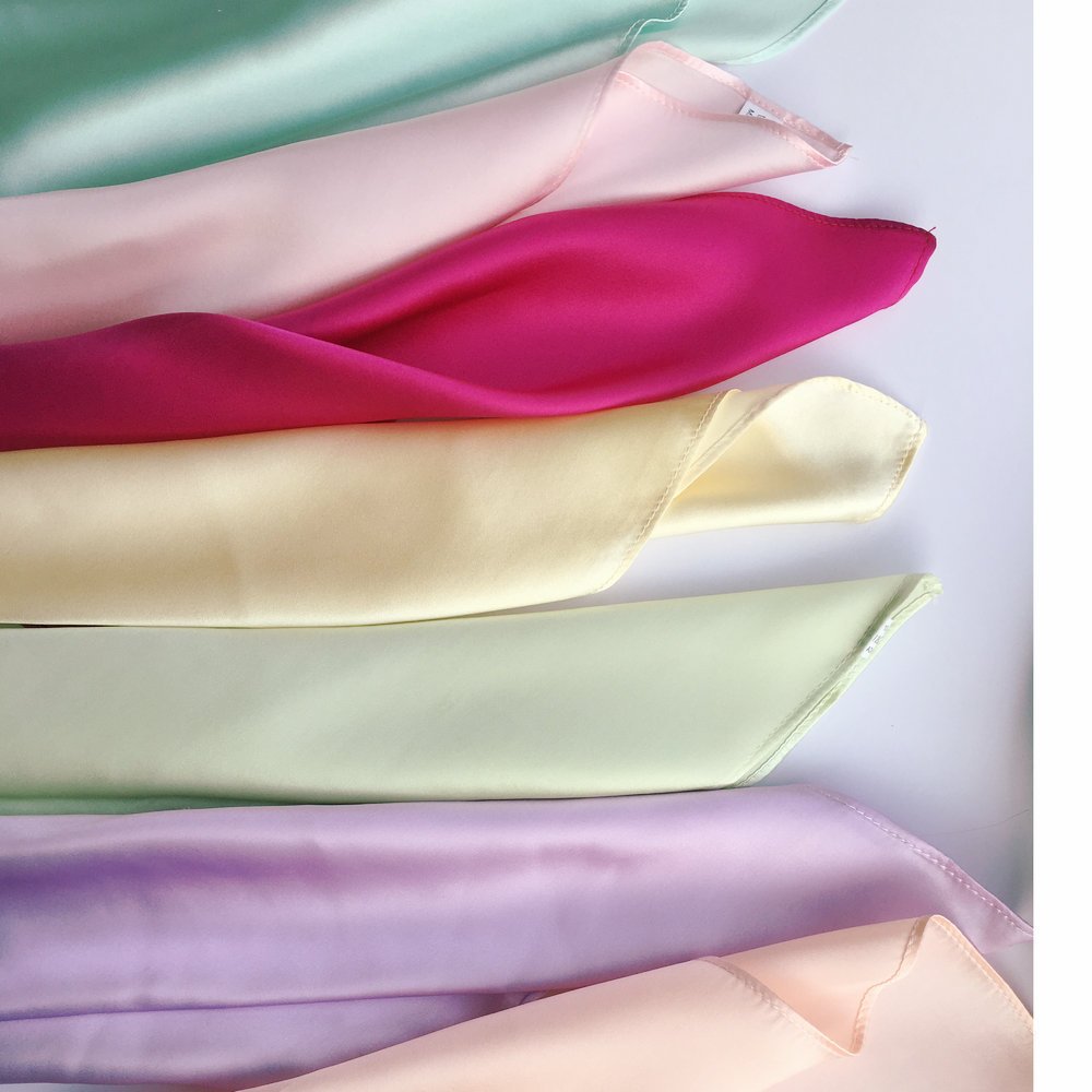 Silviye Wholesale Chinese Square 16.5MM 35*35 Mulberry Silk Solid Color Handkerchief