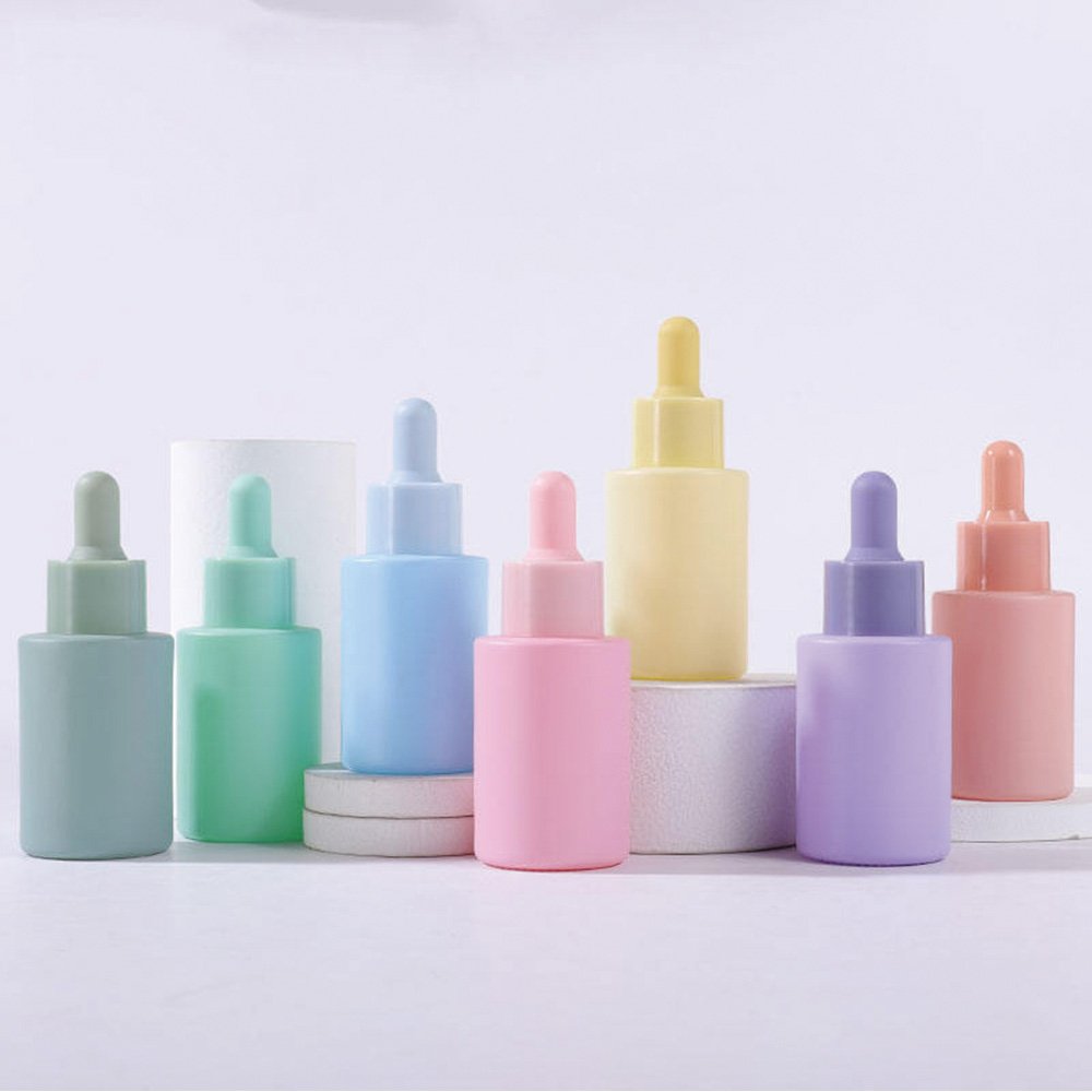 Frosted Amber 30ml 50ml 60ml Glass Cosmetic Face Serum Bottles Custom Empty Luxury Hair Essential Oil Dropper Bottle With Box