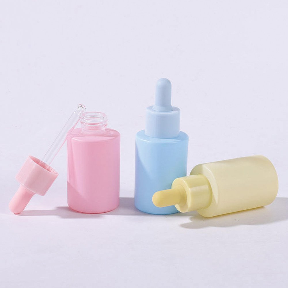 Frosted Amber 30ml 50ml 60ml Glass Cosmetic Face Serum Bottles Custom Empty Luxury Hair Essential Oil Dropper Bottle With Box