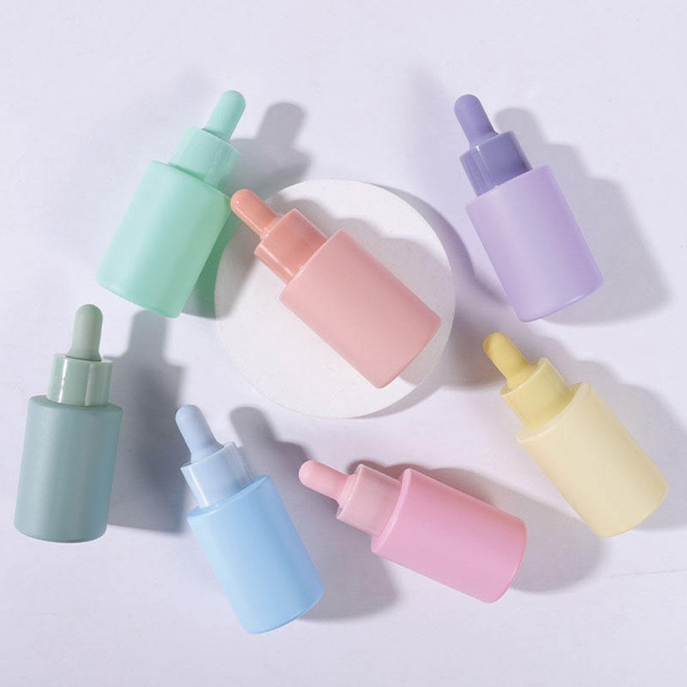 Frosted Amber 30ml 50ml 60ml Glass Cosmetic Face Serum Bottles Custom Empty Luxury Hair Essential Oil Dropper Bottle With Box